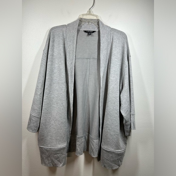 Ralph Lauren Black Label Oversized Open‎ Front Cardigan Grey Heather Size L - Picture 1 of 11